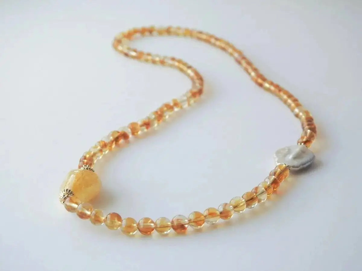 Golden Glow – Yellow Quartz Money Magnet Necklace & Bracelet view 5